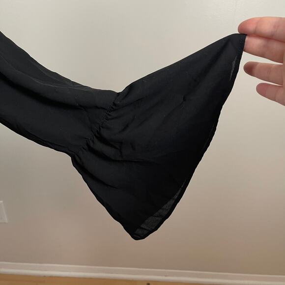 Chelsea 28 • Black Romper Bell Sleeves Lace Up Neckline - Picture 5 of 8